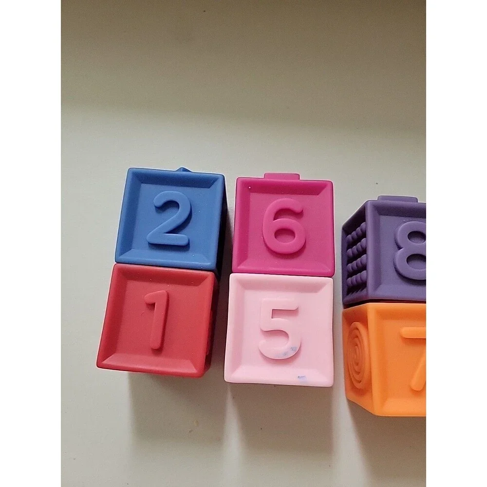 10 Replacement rubber Silicone Soft Stacking Blocks Incomplete Set toddler
